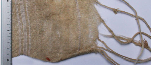  detail of an Ahel Telt men's wrapping textile (arab. ha&iuml;k)
