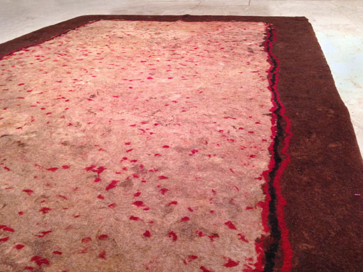 double sided turkmen felt rug
