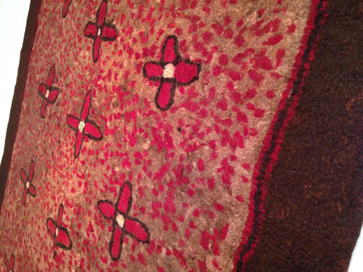 double sided turkmen felt rug