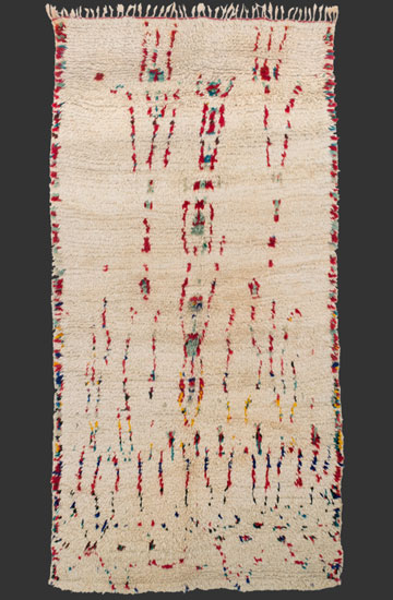 pile rug from the Azilal region, central High Atlas, Morocco, 1980s, 220 x 110 cm (7' 3'' x 3' 8'')