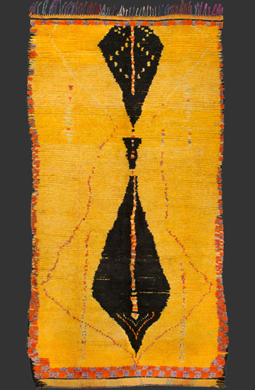 pile rug, probably Beni Mellal or Boujad region, western Middle Atlas foothills, Morocco, 1970s, 320 x 170 cm (10' 6'' x 5' 8'')