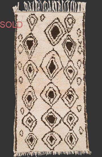 TM 1934, pile rug from the Azilal region, central High Atlas, Morocco, ca. 1990, ca. 150 x 80 cm (5' x 2' 8''), high resolution image + price on request
	
								