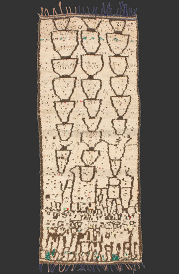 TM 2107, Azilal pile rug rug, central High Atlas, Morocco, 1980/90, 295 x 120 cm (9' 8'' x 4'), high resolution image + price on request							