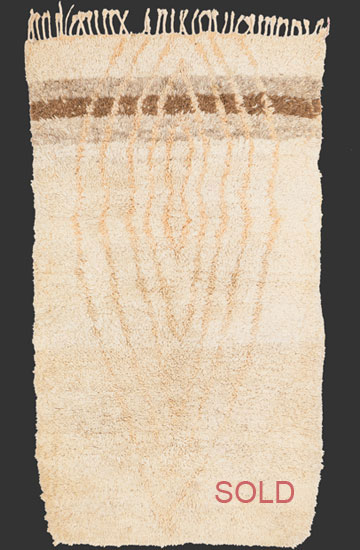 TM 2307, small size pile rug of unclear origin, probably from the more eastern part of the High Atlas, Morocco, 2000s, ca. 175 x 100 cm (5' 10'' x 3' 4'') ...more