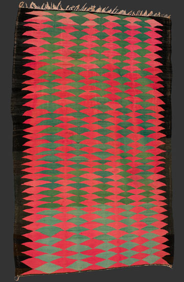 TM 2076, kilim from the eastern Haouz plains around Boujad / Beni Mellal, Morocco, 1970s/80s, 285 x 170 cm (9' 4'' x 5' 8''), high resolution image + price on request