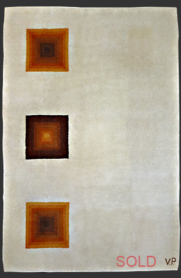 TA 012, Verner Panton 'Collection Maroc / Quadrat' for Mira X, 1974, pile carpet, handmade in Morocco, 300 x 200 cm (10' x 6' 8''), signed V.P., p.o.a.
