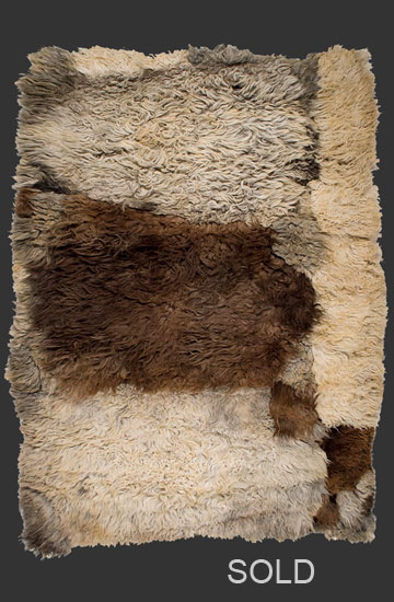 'postak' pelt rug, Uzbekistan or Khirgisistan , mid 20th century, ca. 195 x 130 cm (6' x 4' 6''), p.o.a.

